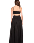 Poplin String Crop Top and Poplin Drop Waist Skirt back view
