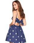 Polka Dot Tie Back Mini Dress back view