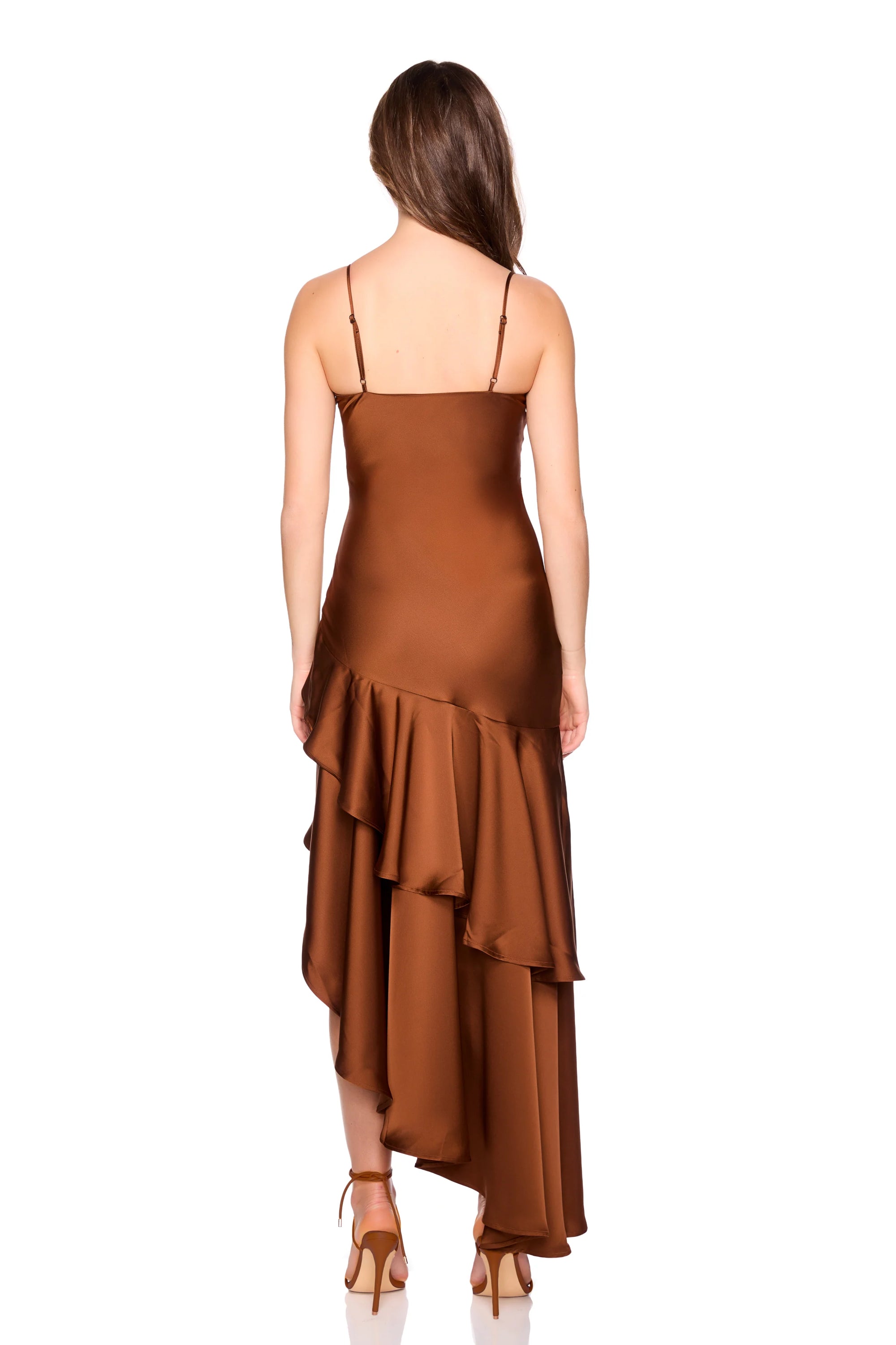 Satin Ruffle String Dress back