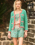 Catalina Short front view slightly farther back paired with matching top and sweater
