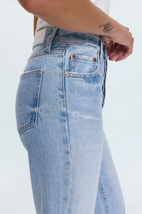 Cassie Crop Jean close up side view