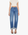The Half Pipe Ankle Cuff Fray in Get Two Birds Stoned front view on model