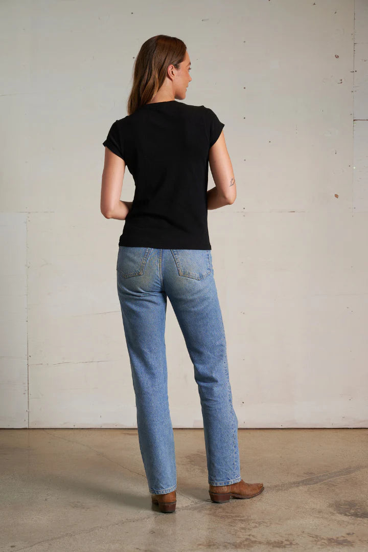 Sheryl Baby Tee Black full body back