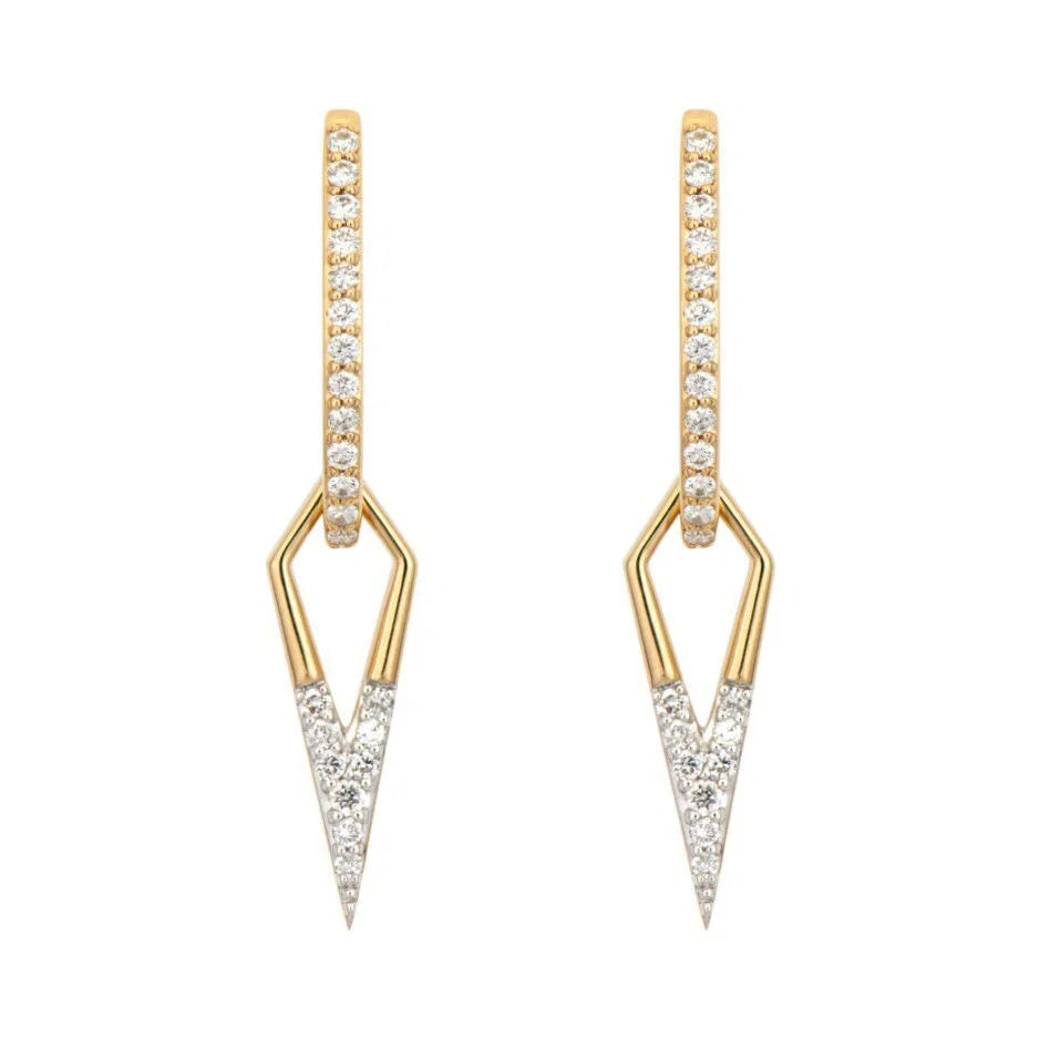 Pair of Classic Open Dagger Charms front view on white background