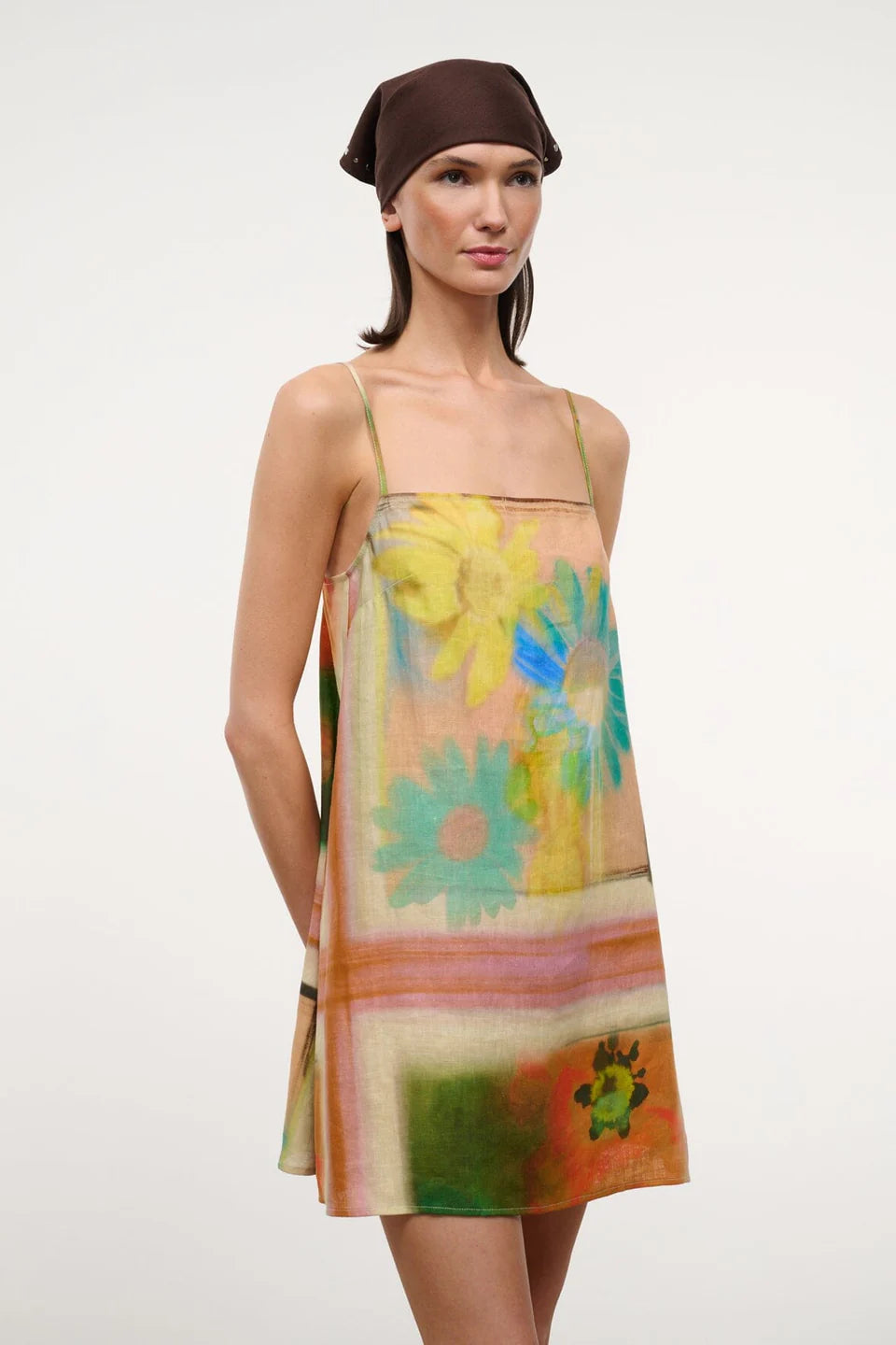 Laura Linen Mini Dress close up front