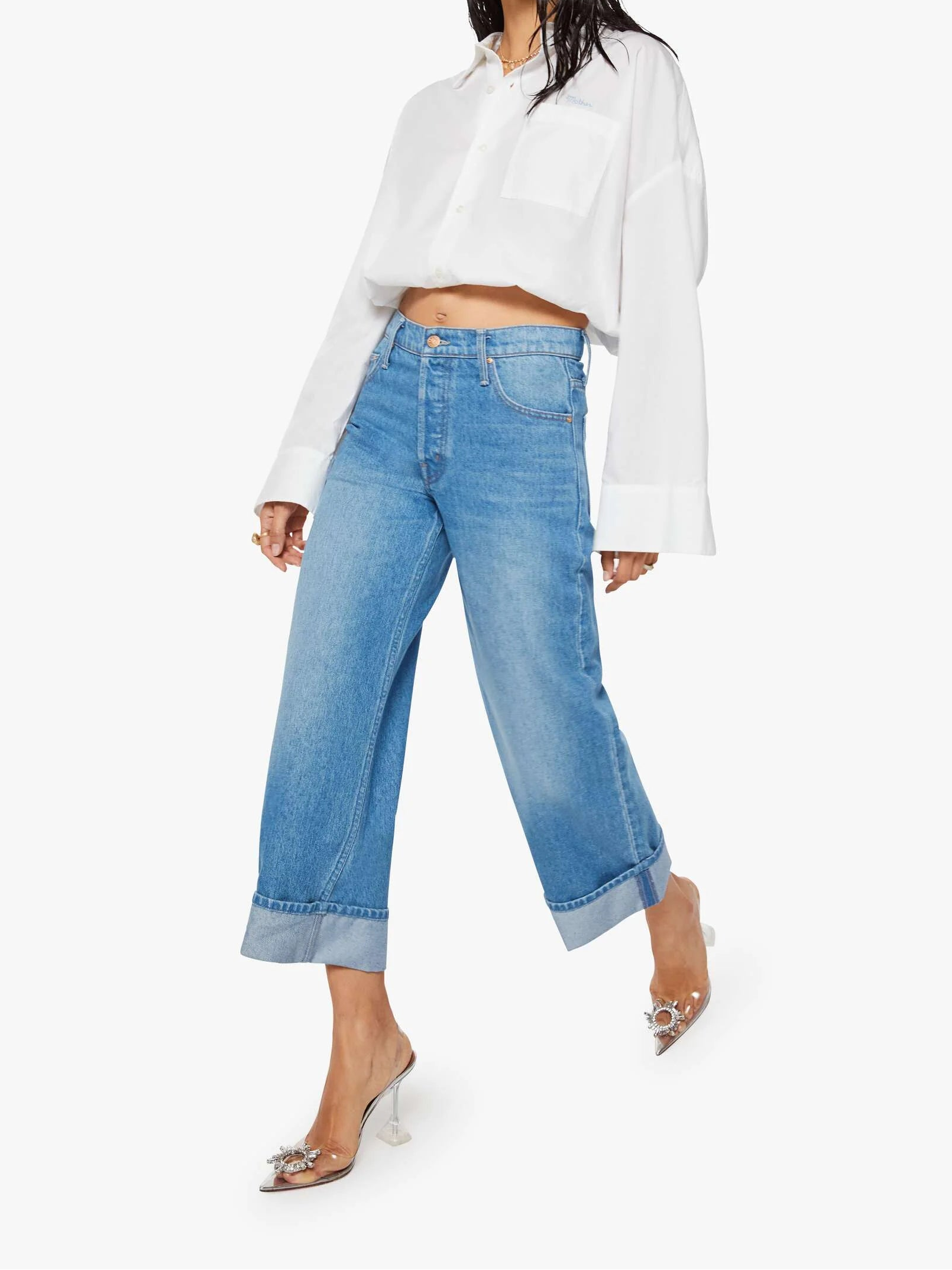 The Smoothie Crop Cuff Secret Ingredient model walking
