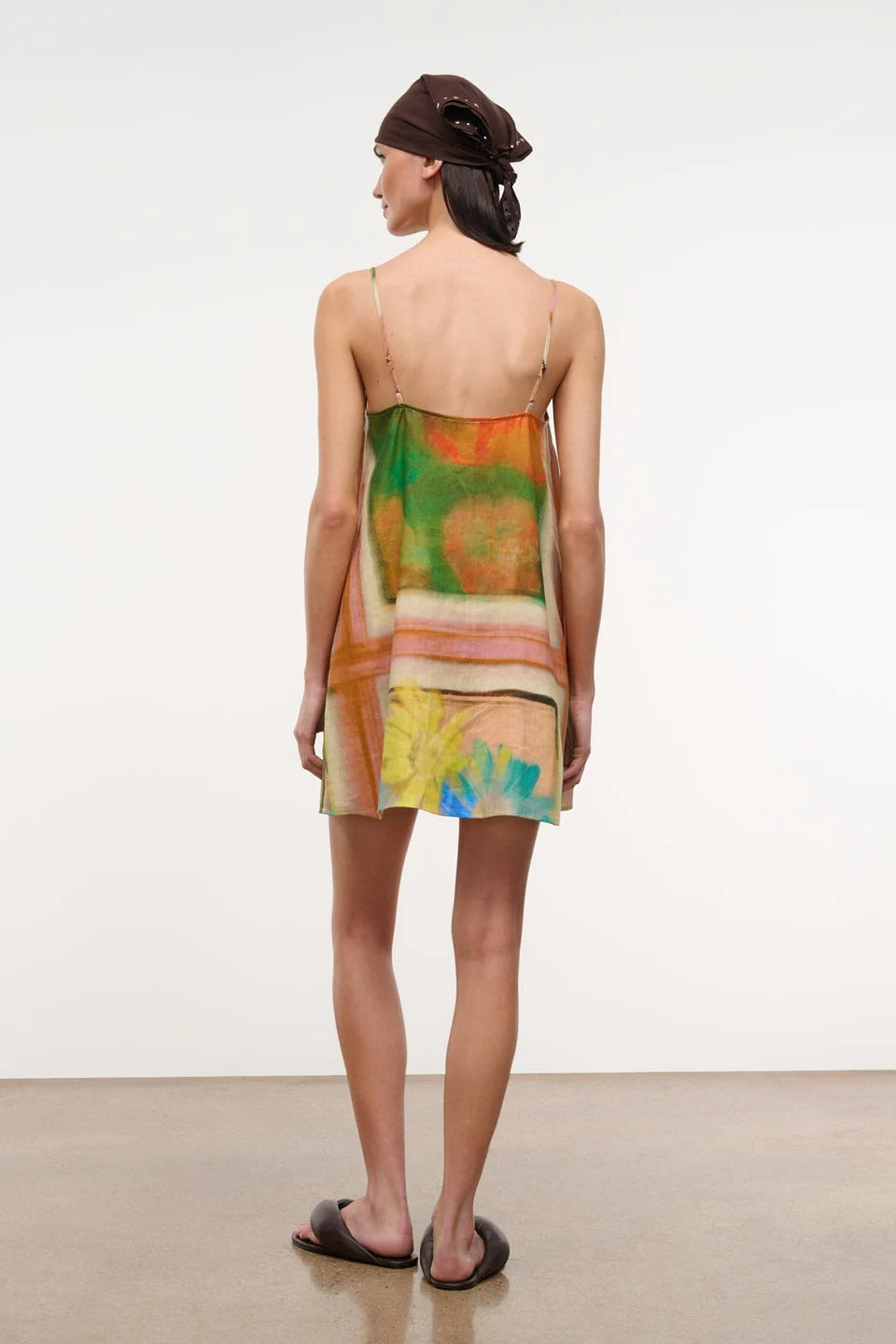 Laura Linen Mini Dress full body back