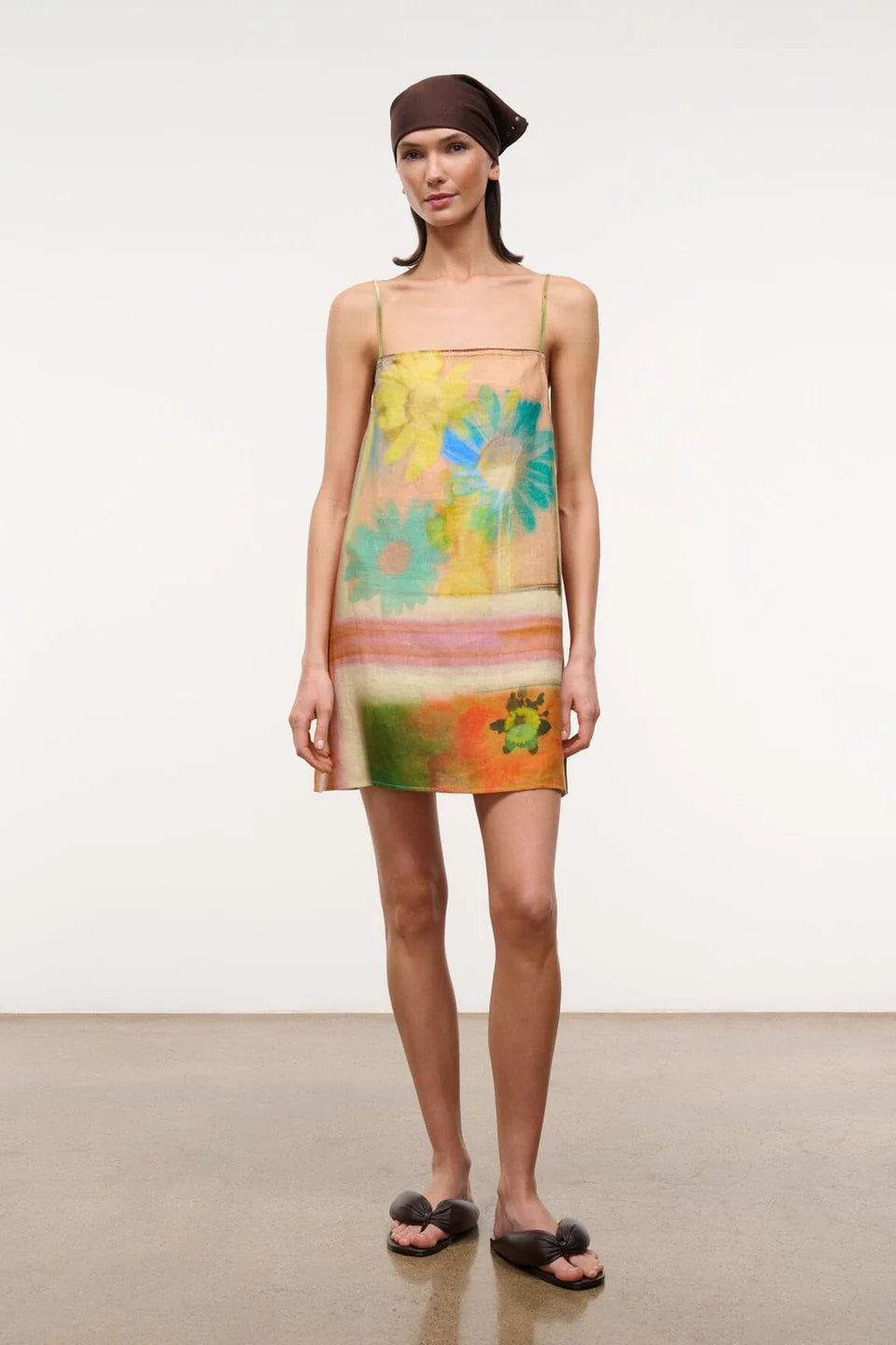 Laura Linen Mini Dress full body front