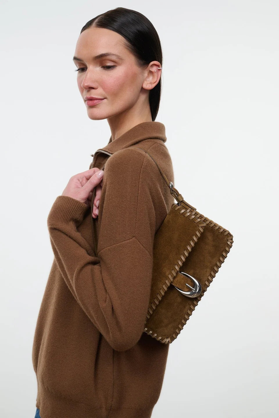 Harlow Bag Cigar on shoulder