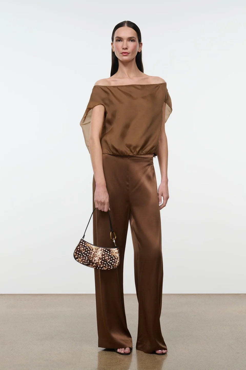 Ollie Bag Fawn Haircalf full body view