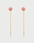 Rhodochrosite Lyra Earrings side by side