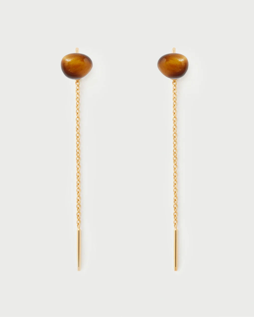 Tiger Eye Lyra Earrings side by side