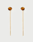 Tiger Eye Lyra Earrings side by side