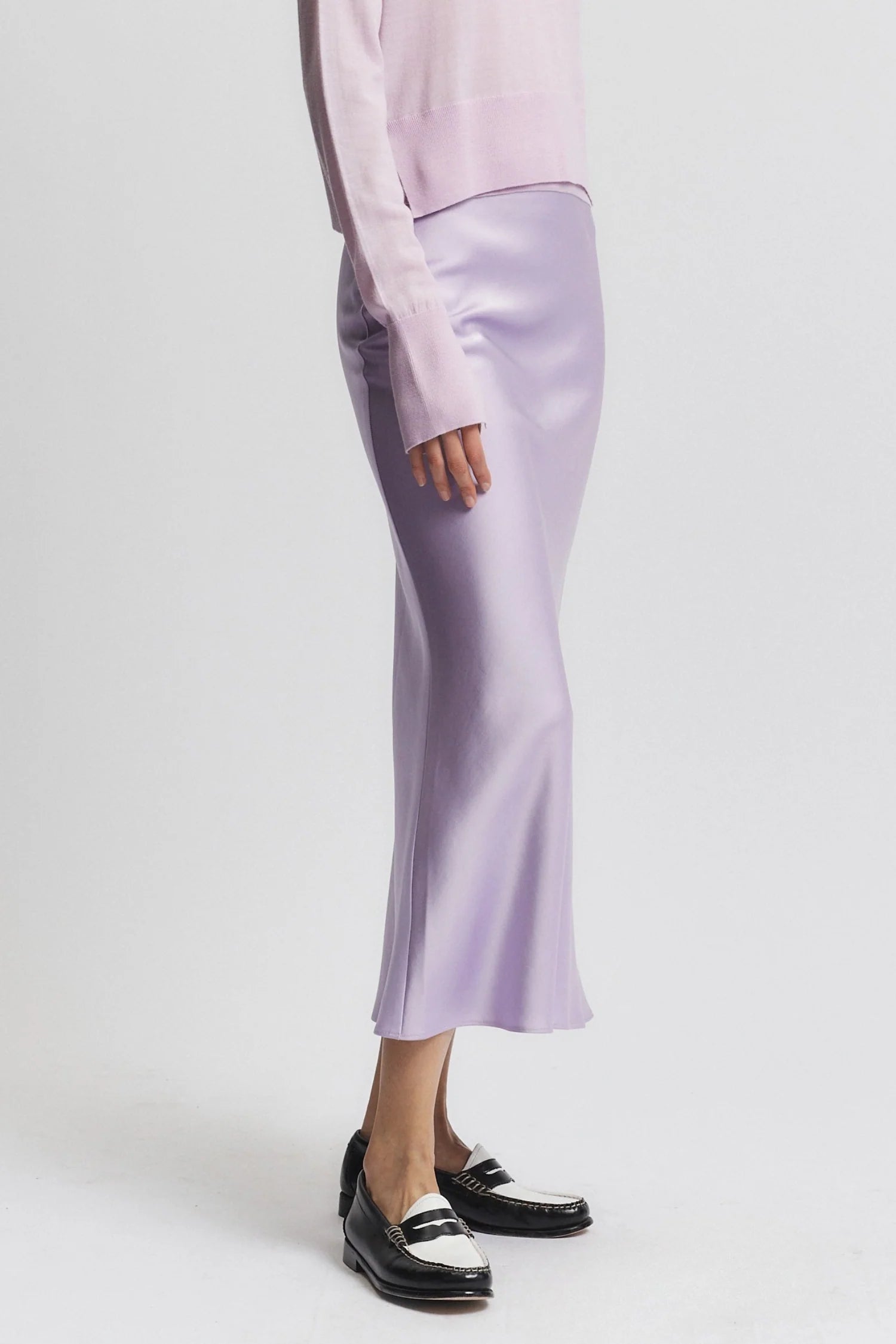 Talia Charmeuse Skirt close up side