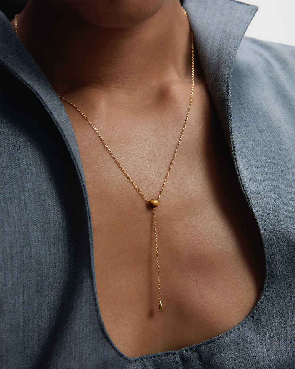Tiger Eye Stella Necklace on model