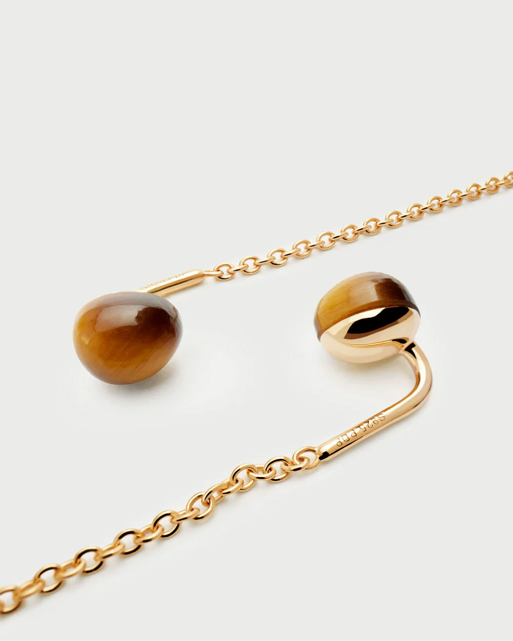 Tiger Eye Lyra Earrings close up