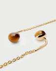 Tiger Eye Lyra Earrings close up