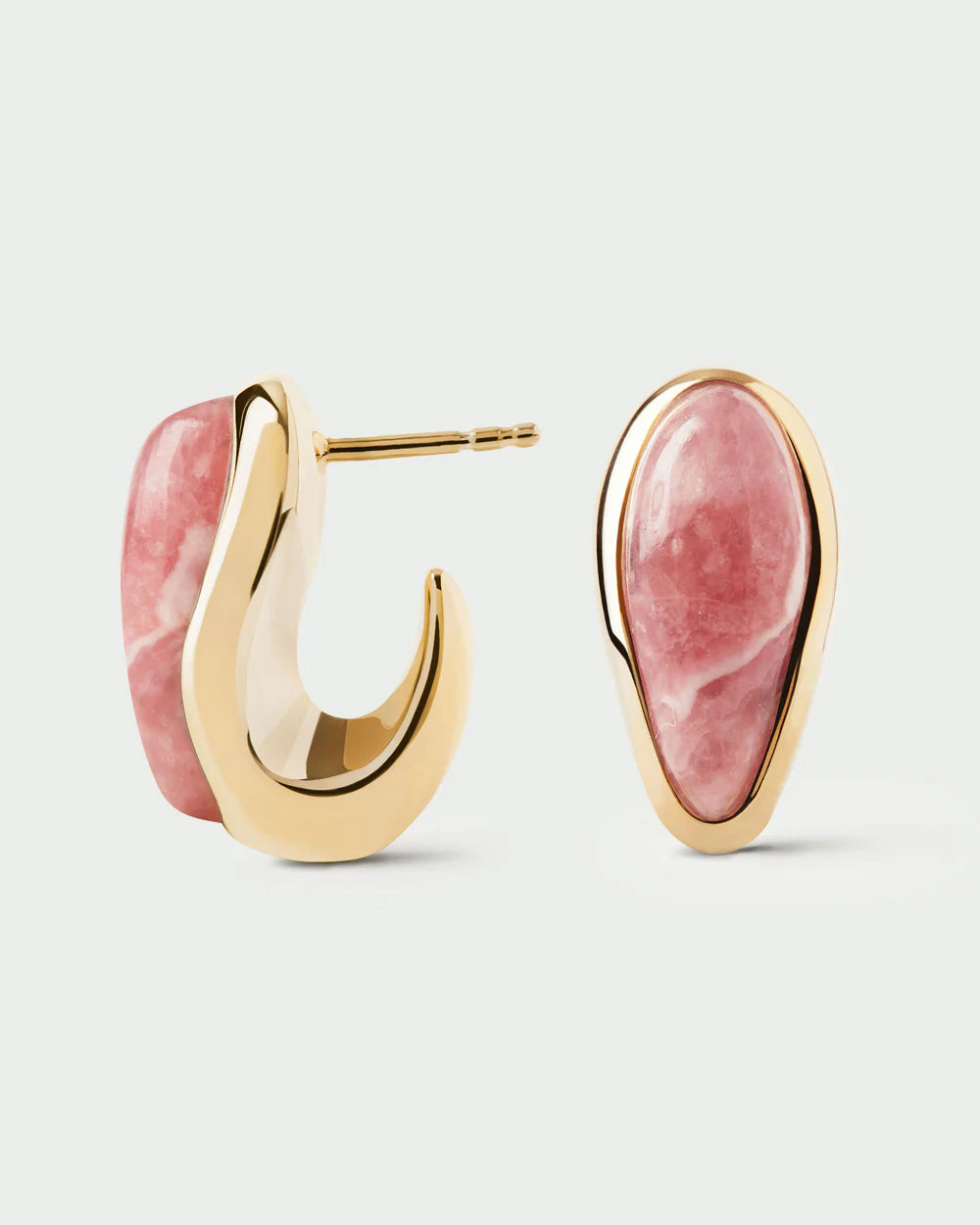 Rhodochrosite Luna Earrings close up