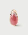 Rhodochrosite Luna Stamp Ring stone detail