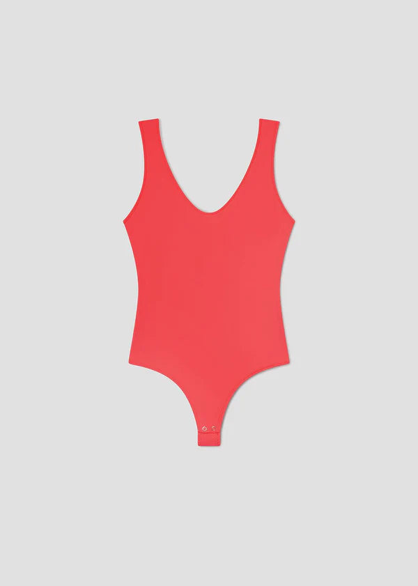 Tora Bodysuit in Vermilion laid flat