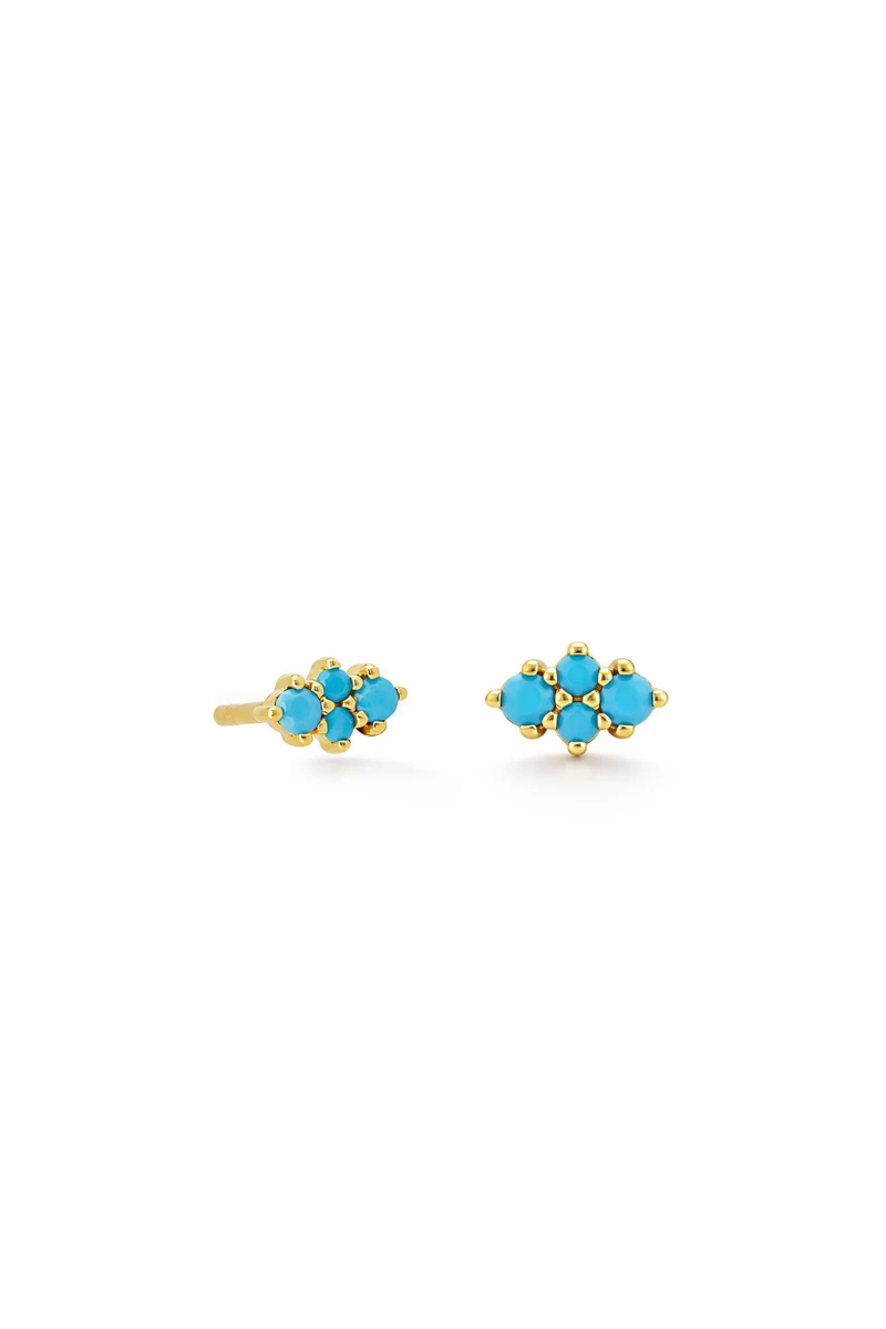 Dora Turquoise Stud Earrings side by side