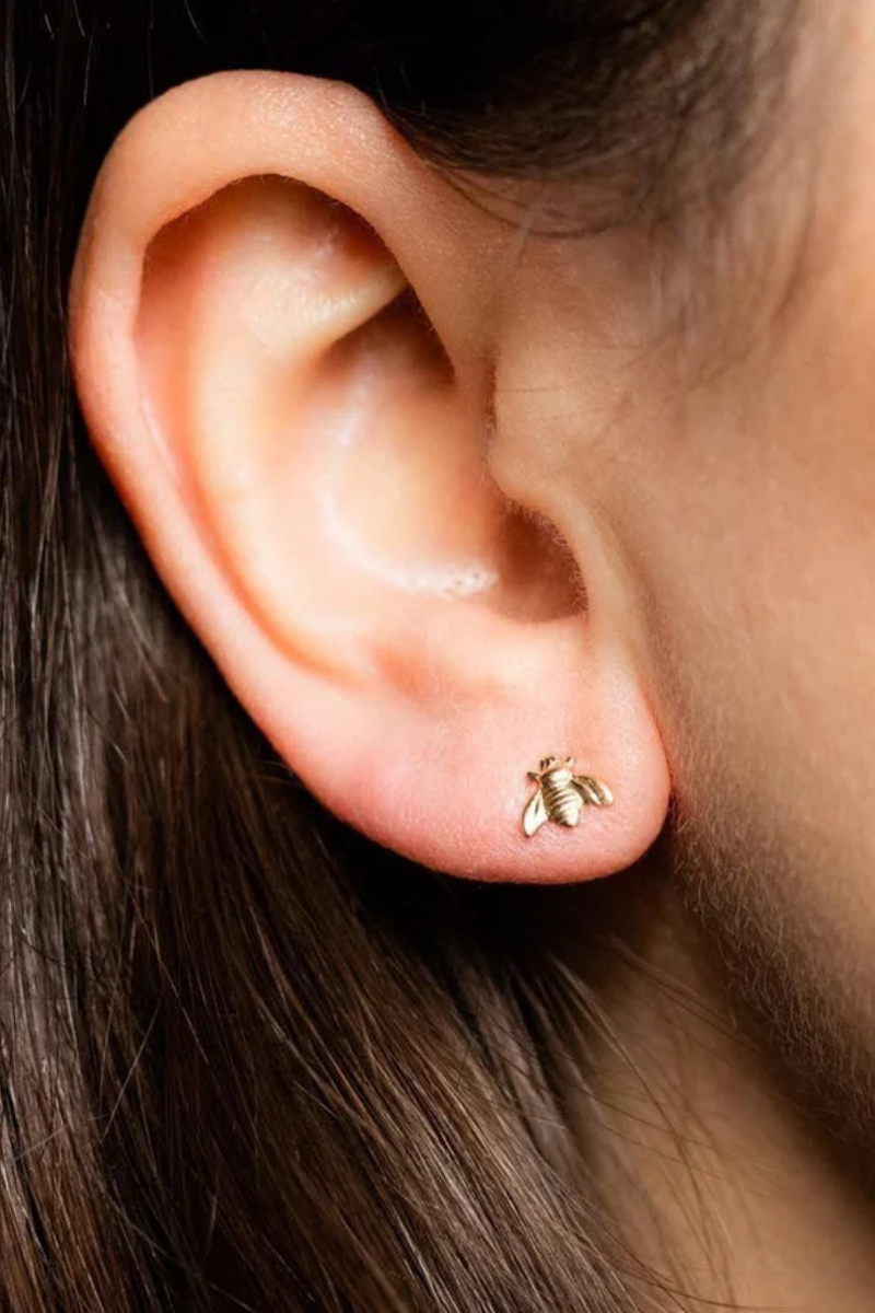 Bee2 Stud Earring on ear