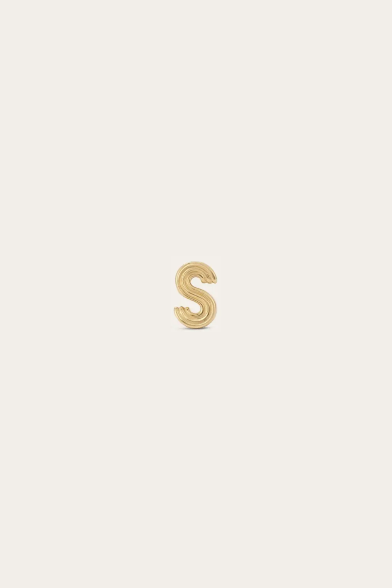 Groovy Initial Mini Bead - Letter S by itself