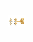 Dory Diamond Earrings front and side view