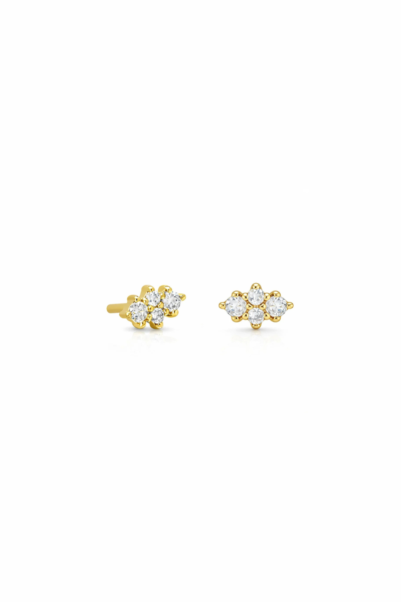 Dora Stud Earrings side by side
