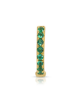 Single Reversible Diamond And Emerald Mini Huggie Earring emerald side