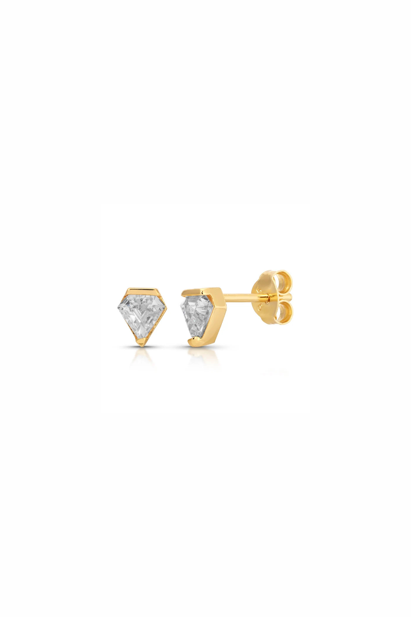 Leona Stud Earrings front and side view