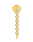 Single Multi Diamond Bezel Chain Stud Earring front