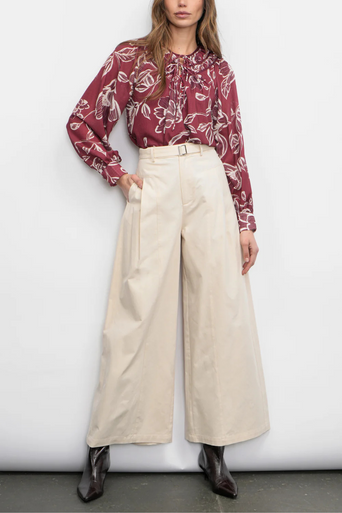 Greylin Hera Wide Leg Palazzo Twill Pant front