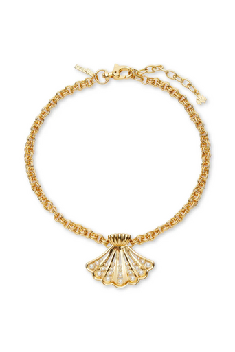 Lele Sadoughi Fan Shell Collar Necklace by itself