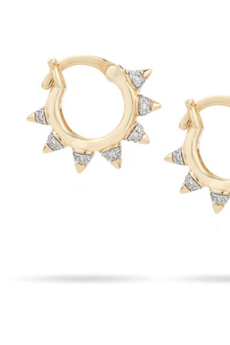Adina Reyter London Pave Spike Huggie close up