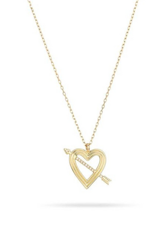 Adina Reyter Open Pave Heart Arrow Necklace