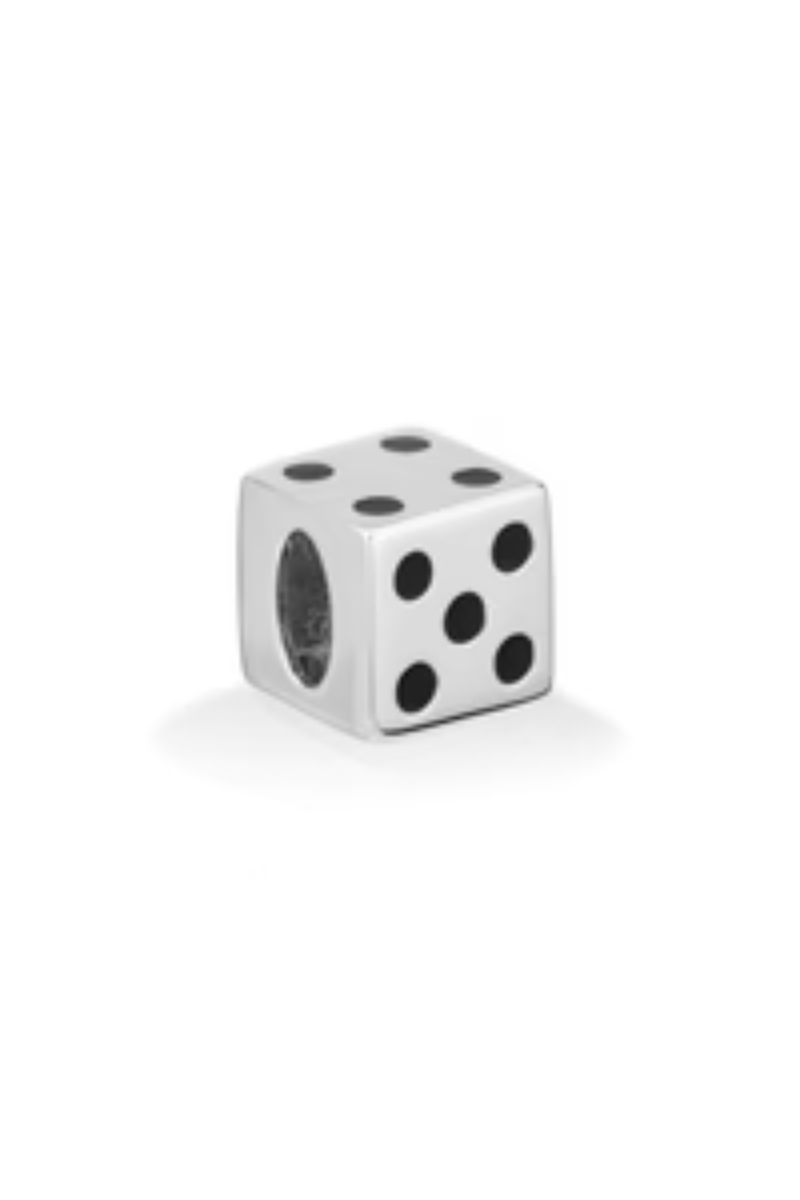 Adina Reyter Silver Enamel Dice Big Bead by itself