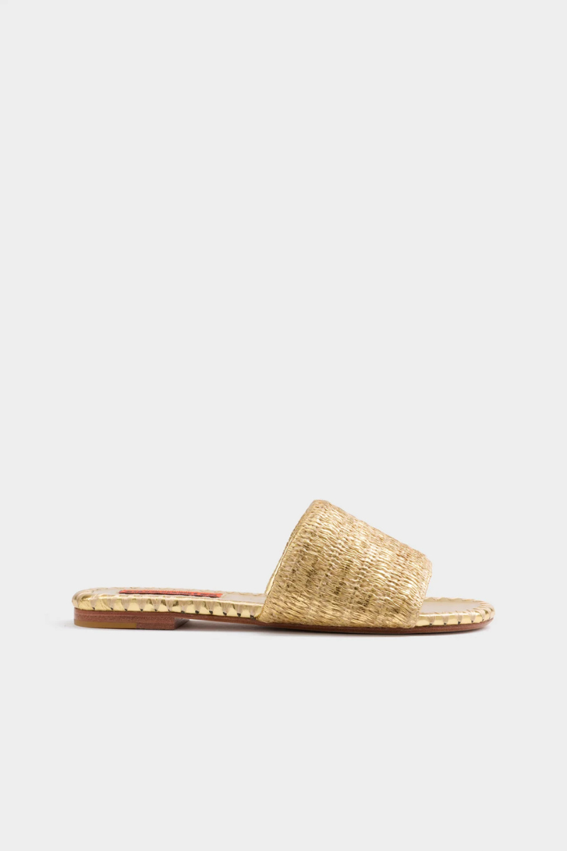Simon Miller Metallic Raffia Slide side