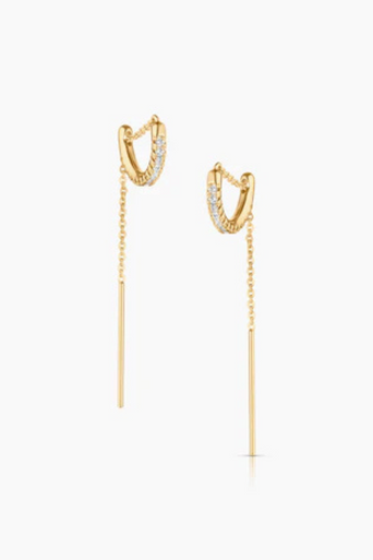 Thatch Lila Pave Threader Earring by itself