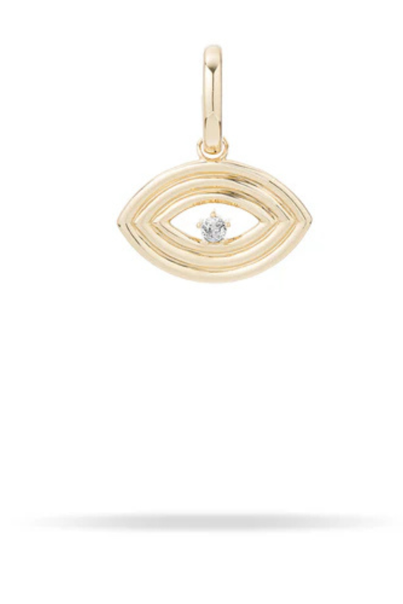 Adina Reyter Groovy Large Diamond Evil Eye Charm by itself