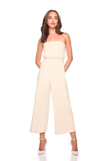 Susana Monaco Blouson Tube Jumpsuit hand on pockets
