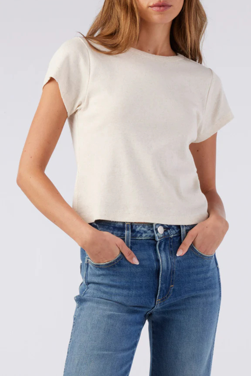 Amo Baby Tee in Oatmeal Heather front