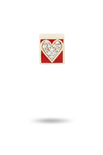 Adina Reyter Ceramic Pave Heart Bead Mini front close up