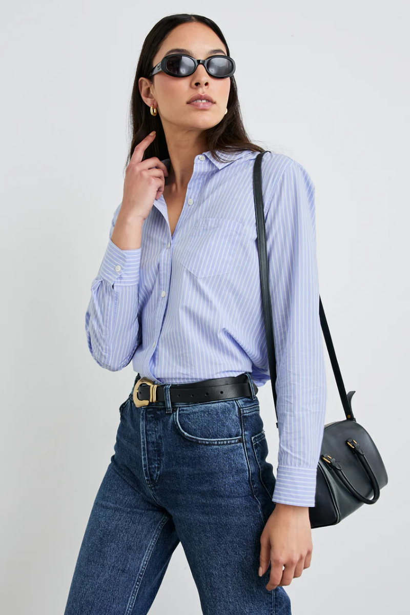Rails Stina Stripe Button Down front, tucked