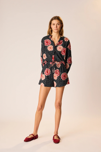 Natalie Martin Jasper Poppy Print Short front view