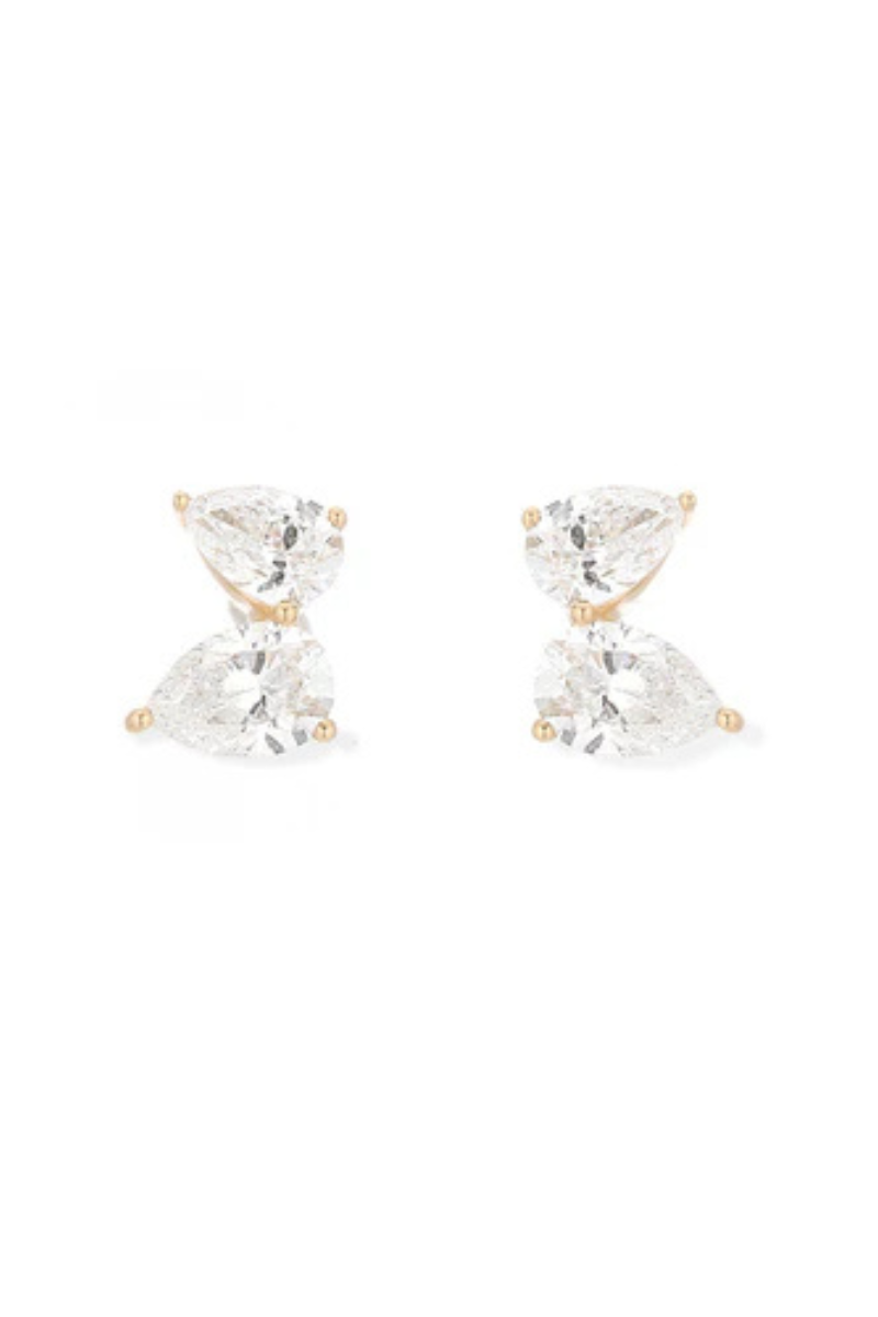 Adina Reyter 2 Diamond Petal Post Lab Grown front close up