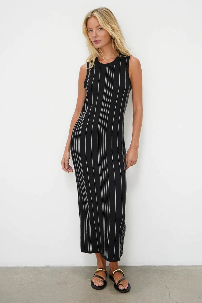 LNA Keily Stripe Tank Dress front view