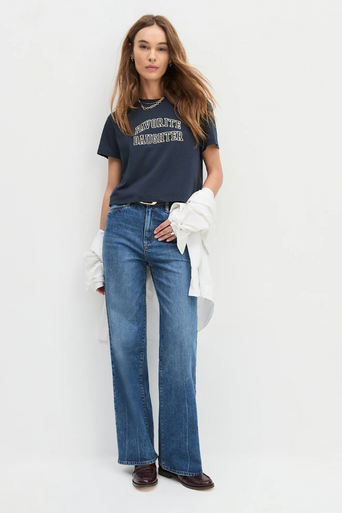 Favorite Daughter Cropped Collegiate Tee full body