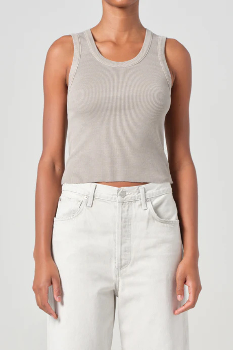 Agolde Shrunken Poppy Tank front