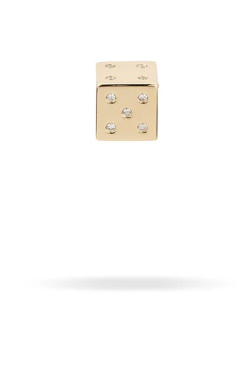 Adina Reyter Diamond Dice Big Bead 14K close up